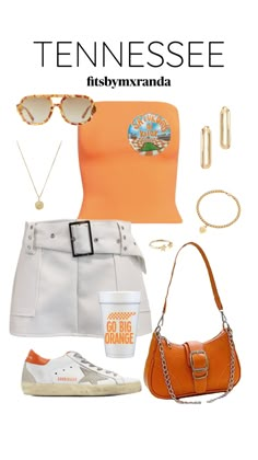 TENNESSEE GAMEDAY FIT #outfitinspo #gameday #gamedayfit #gamedayoutfit #gamedayfits #utk Clemson Gameday Outfit, Clemson Outfits, College Football Game Outfit, Rush Week Outfits, Tennessee Outfits, College Football Games, College Game Days, Football Game Outfit