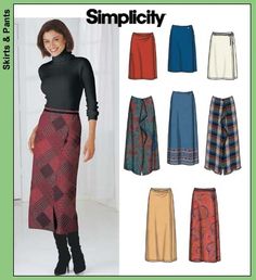 a women's skirt and pants sewing pattern