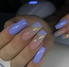 Nails Periwinkle, Birthday Nail, Lovely Nails, Cute Acrylic Nail Designs, Her Nails, Long Acrylic Nails Coffin, Makijaż Smokey Eye, Short Acrylic