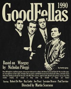 an advertisement for goodfellas with three men in suits and ties on the front