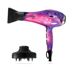 Galaxy Blow Dryer http://shop.nylon.com/collections/whats-new/products/galaxy-blow-dryer #NYLONshop Diffuser Attachment, Eva Nyc, Blow Dryers, Galaxy Hair, Hair Blow Dryer, Ionic Hair Dryer, Hair Styling Tools, Hair Dryers