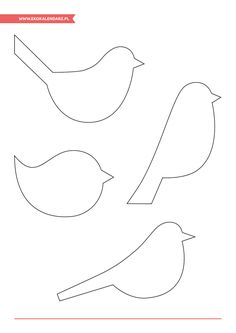 three birds cut out from paper on a white background