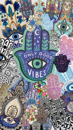 an assortment of stickers with the words only good vibes written on them in different colors