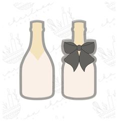 a bottle with a bow on the top and another bottle in the bottom that has a ribbon around it