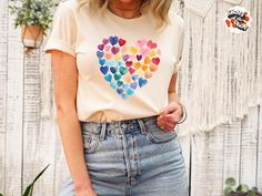 This cute heart shirt comes in five different color each cute and unique in its own way. Ideal fit for any occasion as it is super cute, comfy and chic. Perfect gift for your partner or spouse for valentines day. HOW TO ORDER ☼ Check our photos for sizing and color options. ☼ Select your size and color from the drop-down menus. ☼ Click "ADD TO CART" to add the shirt to your cart. ☼ Click "PROCEED TO CHECKOUT" to purchase your shirt. FUN FACTS ☼ Unisex Adult Sizes ☼ 100% Airlume combed and ringspun cotton (fiber content may vary for different colors) ☼ Washer & Dryer Safe ☼ Pre-shrunk ☼ 6 Color Options SIZING ☼ Please check the sizing guide listing photo before purchasing ☼ IF YOU WOULD LIKE AN OVERSIZED, BE SURE TO ORDER 1-2 SIZES UP SHIPPING ☼ Each of our items are made with love for each T Shirts For Girls, Watercolor Heart, Cute T Shirts, Galentines Day, Heart Graphic, Valentine Shirt, Cute Heart, Heart Shirt, Girls Wardrobe