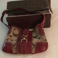 Never Used. Still In Original Box And Bag Vintage Brown Bags For On-the-go, Vintage 90s Handbags, Vintage Coach Bags 2000s, Vintage Coach Bags Red, Vintage Brown Coach Shoulder Bag, Purse Outfit, Vintage Coach Bags, My Style Bags, Mazzy Star