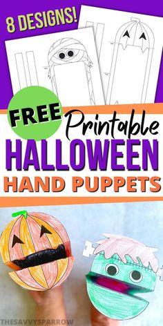 free printable halloween hand puppets for kids to make with their hands and feet,