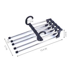 four black and white umbrella racks on top of each other