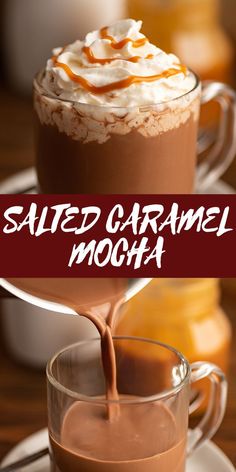 salted caramel mocha with whipped cream on top