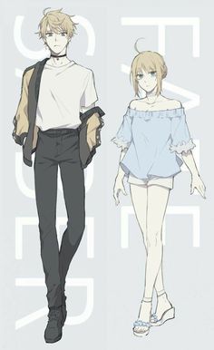 two anime characters are walking down the street, one is wearing a white shirt and black pants