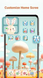 the screenshot shows an animated bunny in front of mushrooms and mushrooms, with text that reads