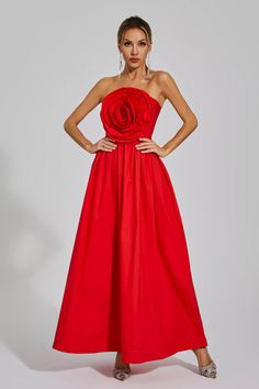 Elegant Rose Red Evening Dress, Elegant Rose Red Spring Dresses, Red Ball Gown Maxi Dress For Gala, Red Floor-length Bridesmaid Maxi Dress, Red Long Dress Gown For Spring, Red Floor-length Gown For Spring, Red Maxi Length Evening Dress For Spring, Red Maxi Evening Dress For Spring, Glitter Wedding Dress