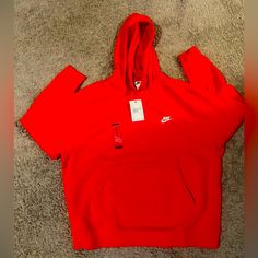 Red 2x Hoodie Nike Winter Hoodie With Pockets, Red Hooded Sweatshirt For Winter, Nike Hooded Hoodie With Pockets, Nike Hoodie Sweatshirt With Pockets, Nike Long Sleeve Hoodie, Casual Red Hooded Jacket For Streetwear, Nike Hooded Sweatshirt, Red Sportswear Hoodie For Winter, Nike Hooded Hoodie