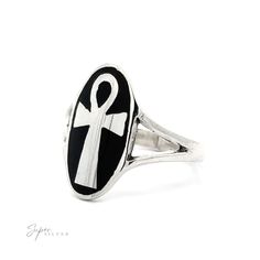 Elevate your style with our mesmerizing Ankh Ring, a bold statement piece that beckons with an air of mystery and intrigue. This sleek ring exudes a gothic vibe, making it the ultimate accessory for those who dare to stand out. At its heart lies the ancient Egyptian hieroglyph of life—the Ankh, also known as the key of the Nile—a powerful symbol steeped in centuries of mysticism and lore. Set with your choice of onyx or turquoise, this striking ring not only adds an edgy elegance to any ensemble Egyptian Hieroglyph, Ankh Ring, Ankh Symbol, Edgy Elegance, Egyptian Hieroglyphics, Life Symbol, Ring Sale, Ancient Wisdom, Stunning Jewellery