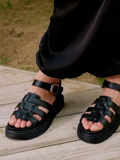 Editor's NotesTrendy and versatile shoes made by SHOEHI are quality and stylish - Open toe fisherman sandals- Cushioned insole for comfort- Platform sole offers a gentle lift- Round toeMeasurements (in.)- Size: KR 225 - KR 250- Heel height 2.0 in.- Sole width 3.8 in. ( measured size: KR 240mm  )- Fits true to the sizeComposition & Care- Vegan leather- Do not wash- Store after clean with dry and soft cloth- Dry under shades if they are wetDesigner- by SHOEHI Fishermen Sandals Outfit, Fishermen Sandals Women Outfit, Platform Fisherman Sandals, Luxury Leather Fisherman Sandals, High-end Classic Fisherman Sandals With Buckle Closure, Versatile Shoes, Fisherman Sandals, Shoes Sandals Heels, Blue Shoes