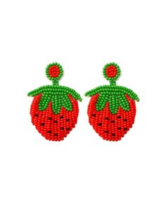 Get 10% off now! Buy cool beach vacation round strawberry statement earrings at cheap price online. Free stable shipping and pro since 2009. Round Beach Earrings For Summer, Round Summer Beach Earrings, Round Summer Vacation Earrings, Summer Vacation Round Earrings, Cute Summer Vacation Jewelry, Playful Summer Vacation Jewelry, Summer Beach Jewelry With Fruit Design, Fun Beaded Earrings For Beach In Summer, Playful Summer Drop Earrings