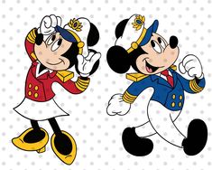 two mickey and minnie mouse cartoon characters