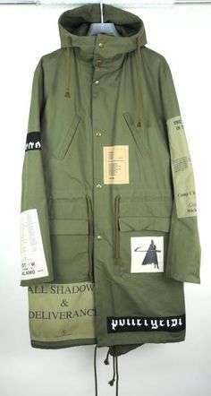 Military Style Parka With Flap Pockets For Streetwear, Military Style Outdoor Parka With Detachable Hood, Military Parka With Detachable Hood, Military Parka With Patch Pockets For Outdoor, Military Cotton Parka With Detachable Hood, Moncler Jacket, Raf Simons, Mens Fashion Streetwear, Mode Inspiration