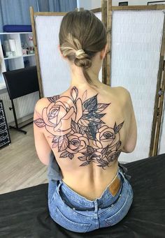 Large Back Tattoo Cover Up, Large Back Tattoos For Women Cover Up, Large Tattoo Cover Up Ideas, Side Tattoo Cover Up Ideas, Large Tattoo Cover Up Ideas For Women, Back Shoulder Tattoos For Women Cover Up, Large Cover Up Tattoo, Large Tattoo Cover Ups, Neck Tattoo Cover Up