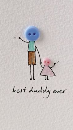 Dads Birthday Card Ideas, Father's Day Drawing, Homemade Gifts For Dad, Gifts For Dad Birthday, Birthday Card Ideas, Business Friends, Dad Birthday Card, Button Art