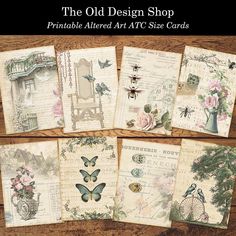 the old design shop printable altered art stencils - set of 8 cards