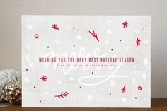 a holiday card with the words wishing you the very best holiday season written on it