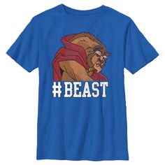 Belle may be from a small provincial town but she dresses like she's from the fashion capital of the world with the officially licensed Boys' Disney Beauty and the Beast #Beast Graphic T-Shirt! This unique tee features a distressed design of the snarling Beast printed across the front, along with the text: "#Beast" in varsity white letters across the front. This Beauty and the Beast apparel is perfect for fans of the ageless love story from Disney. Boys Disney Shirts, Boy Disney Shirts, Rose T Shirt, Boys Graphic Tee, Disney Beauty And The Beast, Kids Clothes Boys, Graphic Tee Design, White Letters, Top Graphic Tees