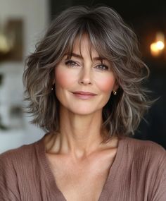 Best Shag Haircuts For Women Over 50: Layered, Low-Maintenance Styles - Hair Trend Guide Wavy Shag Haircut Short, Shag Haircuts For Women, Medium Length Layers, Medium Haircuts, Haircuts For Women Over 50, Shag Haircuts, Medium Length Hair With Layers, Hair Help, Hair Trend