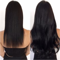 Before And After // Tape Hair Extensions #beforeandafter #longhair #tapehair #tapeextensions #hair #hairstyle #torontohairextensions #tapehairextensions #hairextensions #torontosalon #headcandy Tape Hair Extensions Before And After, Black Hair Extensions Before And After, Before And After Extensions, Indian Hair Extensions, Fusion Hair Extensions, Fusion Hair, Extension Hair