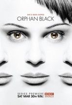 two women with short hair and brown eyes are shown in this advertisement for ophan black