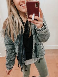 Lynzy & Co. puts together an AERIE and American Eagle try on session of her favorites for January! American Eagle Outfits, Try On, Military Jacket, Trendy Outfits, American Eagle