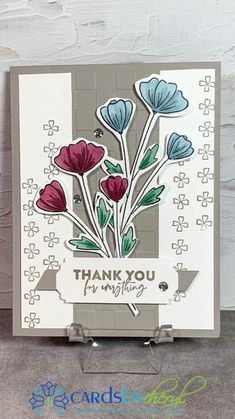 a card with some flowers on it