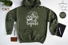 "If You Are Gonna Be Salty Bring The Tequila Sweatshirt, Cinco De Mayo, Funny Women Hoodie, Tequila Sweater, Sarcastic Christmas Sweatshirt, Beach Party Shirt, Christmas Crewneck, Funny Sweatshirt, Fiesta Hoodie, Salty Shirt, Winter Clothing, Gonna Be Salt, Christmas Gift, Womens Clothing, Sarcasm Shirt, Mexican Sweater, Tequila  HOW TO ORDER  1-) Check and Review all the photos before purchasing. 2-) Select Your Sweatshirt/Hoodie Size and Color from drop down menus. 3-) Enter Your Design Color Sweatshirts Christian, Christian Sweatshirts, Gifts Christian, Jesus Sweatshirts, Bride Sweatshirt, Christian Hoodies, Animal Hoodie, Mom Hoodies, Christian Apparel