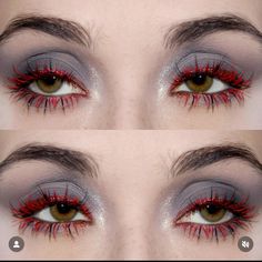 Red Mascara, Artsy Makeup Look, Color Mascara, Funky Makeup, Color Makeup