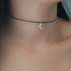 "Dainty moon Choker Necklace free to adjust size . A moon charm in our signature delicate cotton cord in minimal understated elegance. Elegant & Gorgeous. Can't go wrong with this beautiful piece! The moon is tiny and is a delicate touch to the necklace. Well executed elegance in a stylish, easy to wear necklace. The \"MOON CHOKER\" Necklace * SH30276 D E T A I L S: * Moon Dimensions: 4 x 7mm M A T E R I A L S: *Sterling Silver 925 / Gold Plated 18K. / Rose Gold Plated 18K. * Cotton cords of Elegant Moon Charm Choker, Minimalist Moon-shaped Adjustable Jewelry, Minimalist Adjustable Moon-shaped Jewelry, Adjustable Moon Charm Choker, Minimalist Choker Necklace With Adjustable Cord, Minimalist Adjustable Cord Choker Necklace, Moon Charm Choker As Gift, Minimalist Adjustable Cord Choker, Minimalist Adjustable Moon Phase Necklace