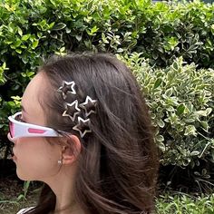 Star Hair Clips, Clip Hairstyles, Hair Stylies, Star Hair, Penteado Cabelo Curto, Aesthetic Hair, Hair Barrettes, Pretty Hairstyles, Hair Looks