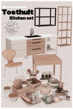 the kitchen set is ready to be used for cooking and decorating it's all in one place