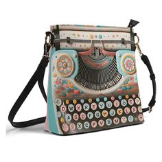 Retro Typewriter Bucket Bag, Shoulder Bag, Kitschy Quirky Fun Womens Handbags Luck Be A Lady, Backpack Ideas, Modern Handbag, Whimsical Romantic, Retro Typewriter, Novelty Purses, Diy Leather Bag, Mcm Handbags, Unique Handbags