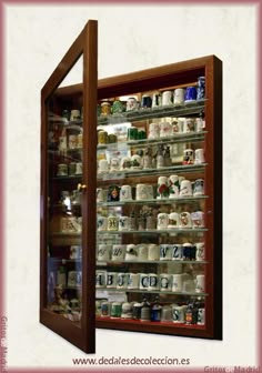 a large display case filled with lots of different types of jars and containers on shelves