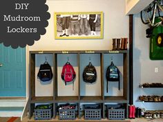 an organized mudroom with lots of storage