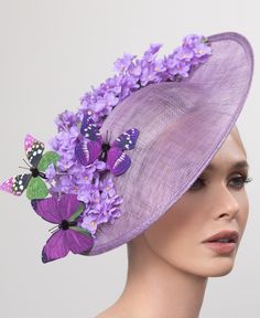 Derby Hats Diy Ideas, Derby Hats Diy, Derby Fascinator, Floral Hat, Wedding Fascinators, Kentucky Derby Hat, Diy Hat, All Things Purple, Derby Hats