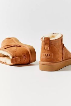 UGG Classic Ultra-Mini Ankle Boot | Urban Outfitters Ultra Mini Ugg, Mini Ugg Boots, Ugg Classic Ultra Mini, Ugg Classic Short, Ugg Classic Mini, Ugg Classic, Soft Suede, Ugg Shoes, Suede Boots