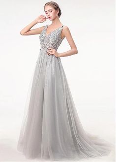 Winter Wedding Venues, Crystal Party, Prom Dress With Train, A Line Prom Dress, Tulle Sleeves, A Line Prom Dresses, Pink Prom Dresses, Party Gowns, Evening Dresses Prom