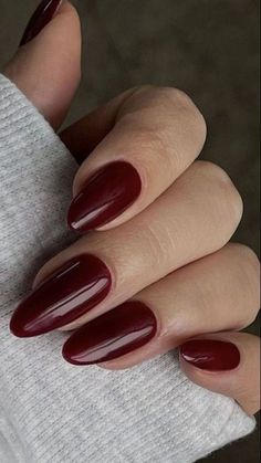 Cherry Wine Nails, Red Nail Varnish, Shellac Nails Fall, Deep Red Nails, Wine Nails, Cherry Wine, Pumpkin Nails