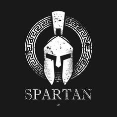 the spartan logo on a black background