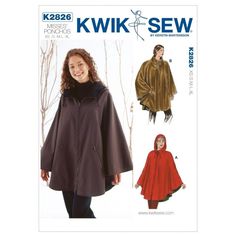 the kwik sew pattern is shown in two different colors