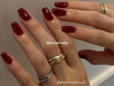 Algebra Formulas, Dark Red Nails, Short Nails Art, Red Nails, Short Nails, Beautiful Nails, Dark Red, Nail Inspo, Manicure