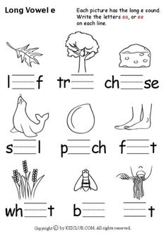 worksheet for beginning and ending sounds in the long o word e with pictures