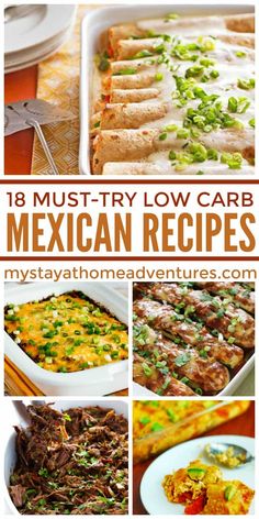 18 Low Carb Mexican Recipes You HAVE to Try! - Don't sacrifice flavor just because you're watching your carb intake. These low carb Mexican recipes are real crowd pleasers! Low Carb Mexican Recipes, Vegetarian Mexican, Low Carb Mexican, Low Carb Diets, Low Carb Meals Easy, Recipe Roundup, Low Carb Dinner, Mexican Recipes, Mexican Dishes