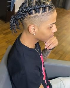 Brunette Hair Transformation: Fall Edition Men’s Two Braids, Men's Hair Braiding Styles, Men’s Protective Hairstyles, Dread Hairstyles For Men Braids, Braid Styles For Men Long Hair, Brunette Hair Transformation, Braid Designs For Men